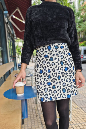 Picture of blue animal mini skirt