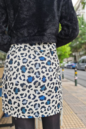 Picture of blue animal mini skirt