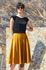 Picture of flared midi skirt in mustard