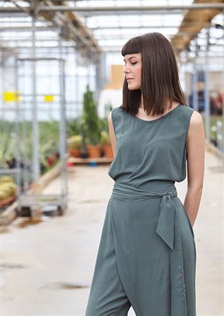 Picture of Geometric Jumpsuit in Greyish green