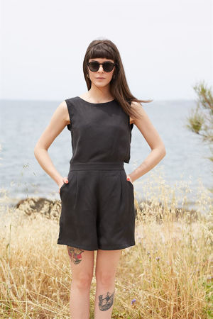 Picture of Low back playsuit in black