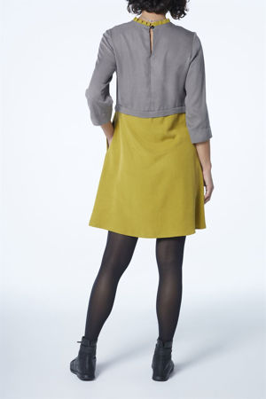 Picture of two tone shift dress in grey lime