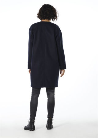 Picture of the "long cocoon" coat in royal blue