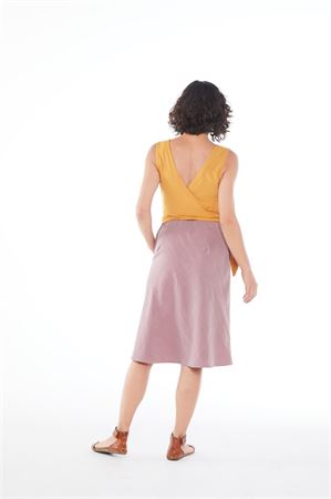 Picture of  back wrap flared dress pastel 