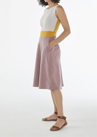 Picture of  back wrap flared dress pastel 