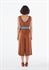 Picture of wrap jumpsuit in rusty brown