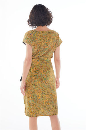 Picture of "ariadne" midi dress in yellow animal