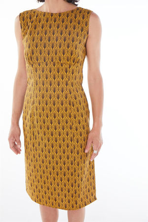 Picture of Bodycon dress in mustard leaves