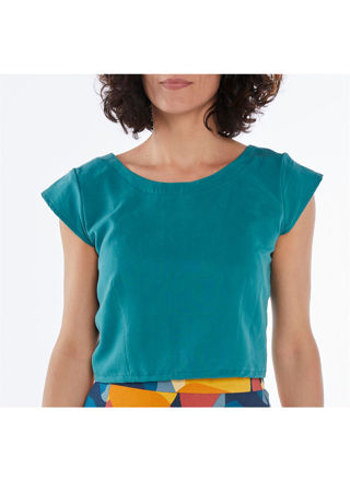 Picture of low back crop top teal