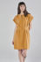 Picture of zip pleated dress in mustard