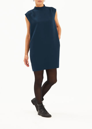Picture of collar dress sleeveless blue