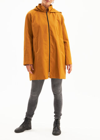 Picture of Water repellent  long jacket in mustard