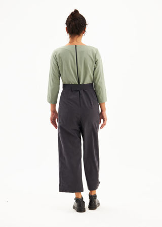 Picture of wide leg "flying lapel" jumpsuit