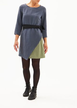 Picture of mini slit dress in raf blue - olive