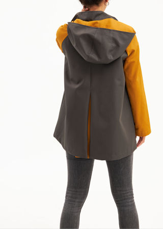 Picture of Water repellent  a-line jacket in grey mustard