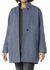 Picture of the "cocoon" coat in blue herringbone