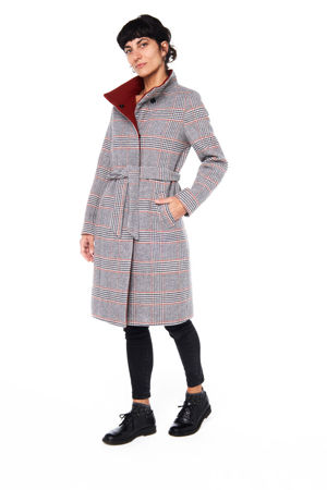 Picture of "JUST" coat in grey brick checkered