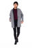 Picture of the "cocoon" coat in white black herringbone