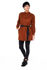 Picture of mao shirt dress in rust brown wool
