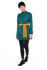 Picture of mao shirt dress in wool green- yellow