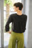 Picture of high waist  wide leg pants in green lime