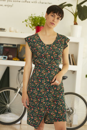 Picture of midi slit dress in green floral