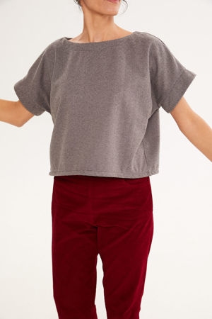 Picture of boxy T top herringbone