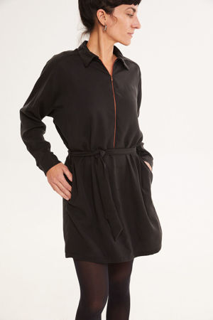 Picture of oversized shirt dress black