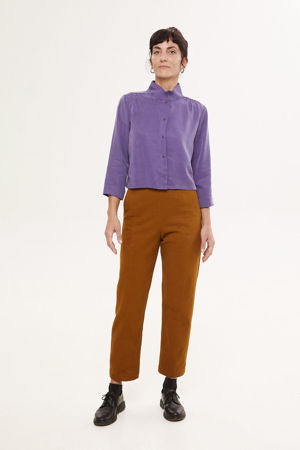 Picture of high waist  tapered pants in honey