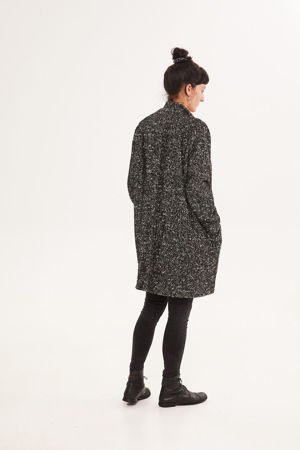 Picture of oversized raglan coat in black snow