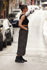 Picture of wide leg jumpsuit in black- animal