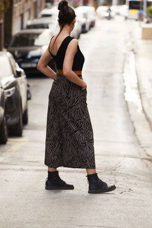 Picture of wide leg jumpsuit in black- animal
