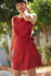 Picture of wrap mini dress in red