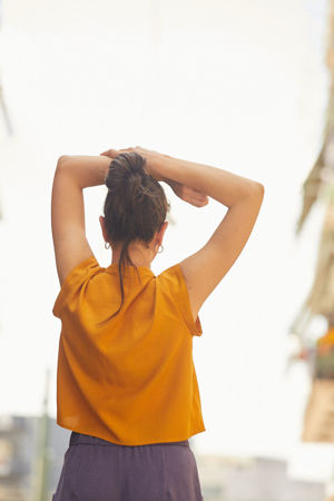 Picture of mao  crop shirt yellow