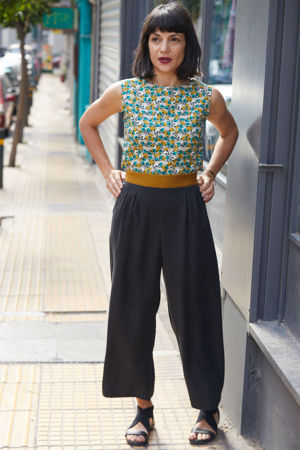 Picture of "black floral" low back jumpsuit