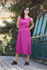 Picture of Minimal wrap midi dress in fuschia
