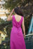 Picture of Minimal wrap midi dress in fuschia