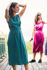 Picture of Minimal wrap midi dress in greyish teal