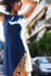 Picture of "knot" dress in blue - animal