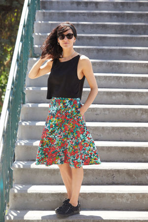 Picture of floral midi "free" skirt