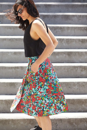 Picture of floral midi "free" skirt