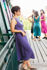 Picture of Minimal wrap midi dress in purple