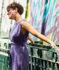 Picture of Minimal wrap midi dress in purple