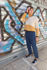 Picture of high waist basic pants in teal