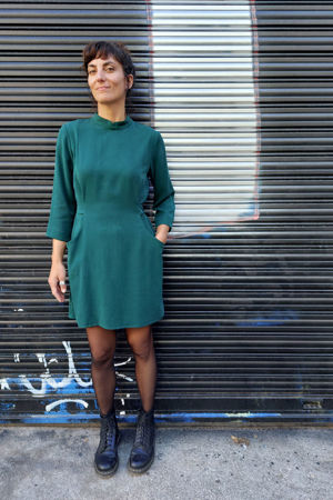 Picture of "pocket" dress in dark green