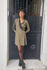 Picture of curves wrap  dress in khaki-black