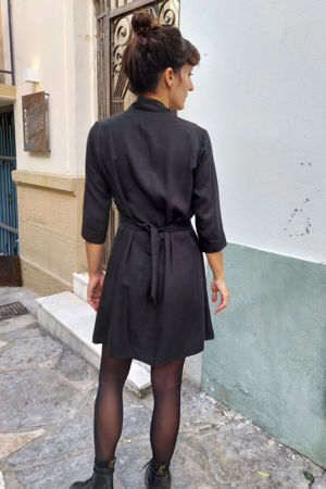 Picture of curves wrap  dress in black lilac