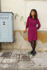 Picture of wrap midi dress in magenda