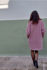 Picture of collarless raglan coat in greyish lilac