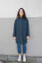 Picture of oversized raglan coat in teal